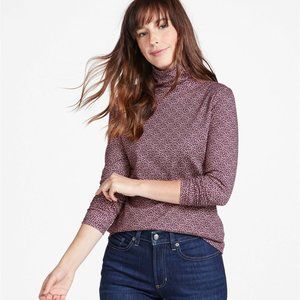 L.L. Bean Pima Cotton Turtleneck Long-Sleeve Print